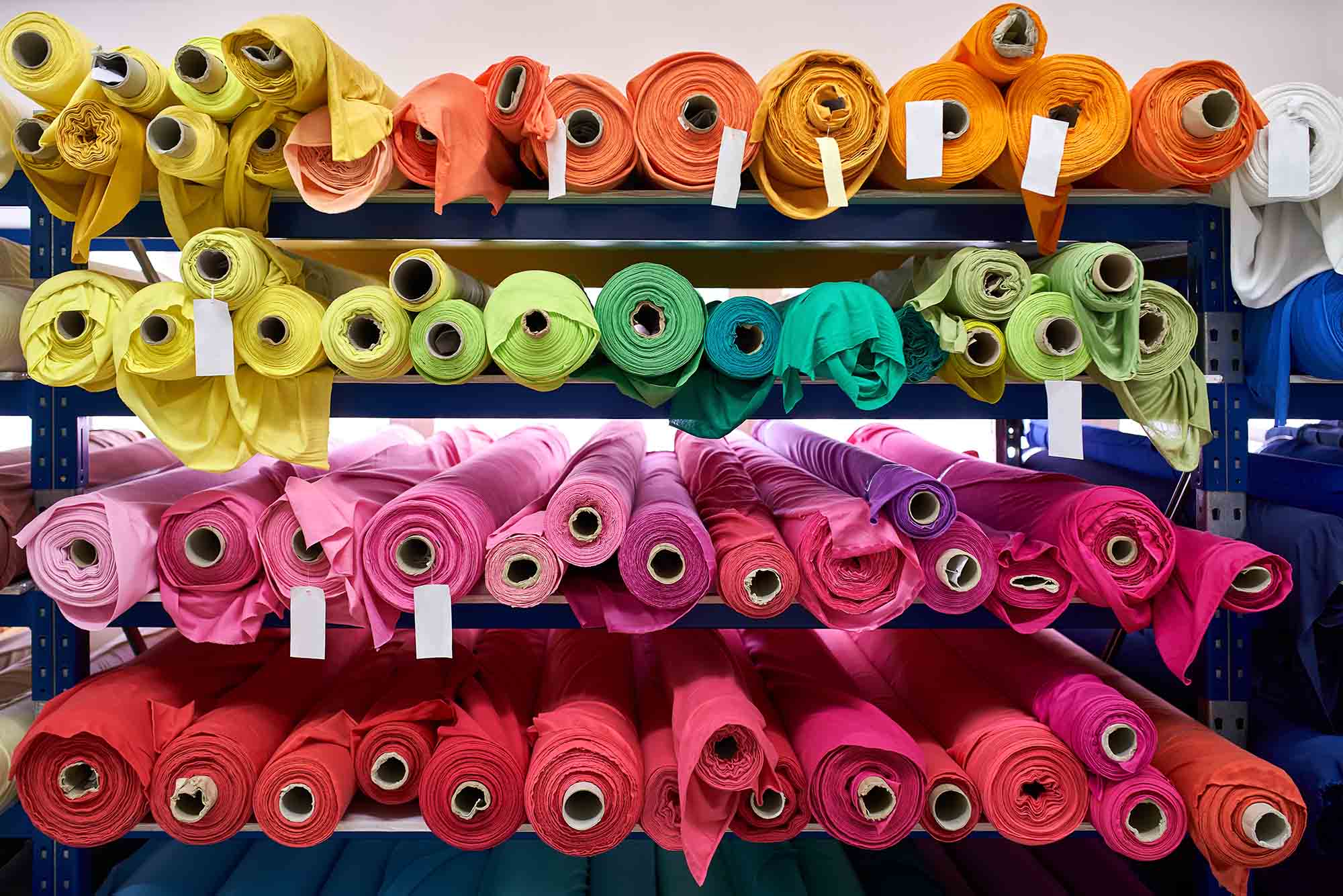 colorful textile tubes